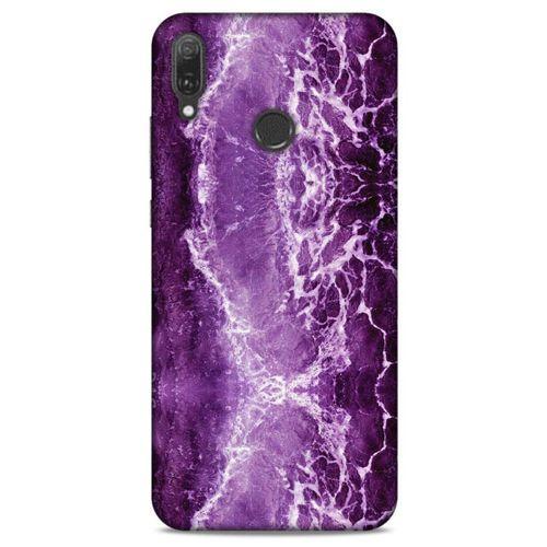 Mermer Desenli (18) Tema Telefon Kılıfları Mor Huawei Y9 2019 Kılıf