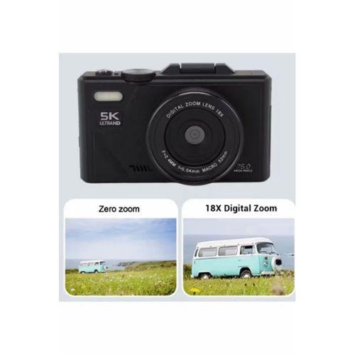 5k 75mp Hd Dijital Kamera 18x Dijital Zoom, Flaşlı,3.0 İnç Ekranlı Fotoğraf Makinesi