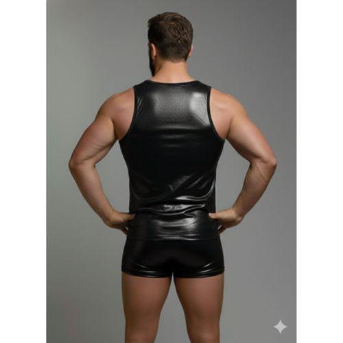 Erkek Lame Tank Top Boxer Takımı