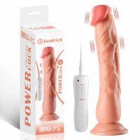 Kendrick - Kumandalı Vantuzlu Testissiz Güçlü Titreşimli Gerçekçi Yapay Penis Realistik Dokuda Dildo 22 CM