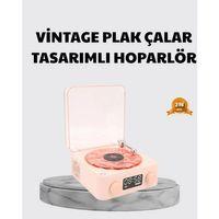3-ü-1 Gece Işığı Bluetooth Hoparlör Ve Dijital Saat Vintage Plak Çalar Tasarımlı