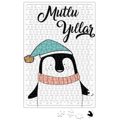Sevimli Penguen İle Mutlu Yıllar Puzzle 240 Parça Yapboz
