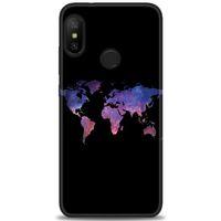 Xiaomi Mi A2 Lite Kılıf HD Baskılı Kılıf - Dünya Haritası + Tam Ekran Koruyucu