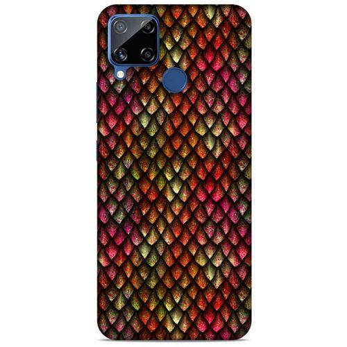 Oppo Realme C15 Kılıf Dragons (8) Baskılı Kılıf Ejderha Deri Pembe