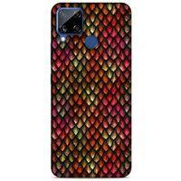 Oppo Realme C15 Kılıf Dragons (8) Baskılı Kılıf Ejderha Deri Pembe