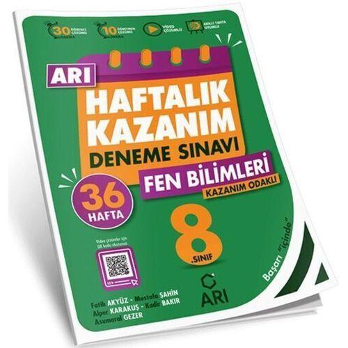 8. Sınıf Fen Bilimleri Haftalık Kazanım Denemeleri Arı Yayıncılık