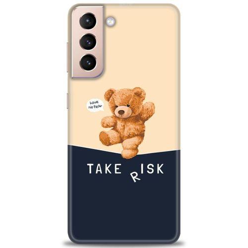 Samsung Galaxy S21 Plus Kılıf HD Baskılı Kılıf - Take Risk + Tam Ekran Koruyucu