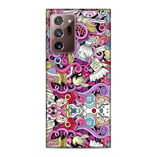 Samsung Galaxy Note 20 Ultra Kılıf Sevgili Doodle Arka Kapak Silikon Koruma Full Koruyucu