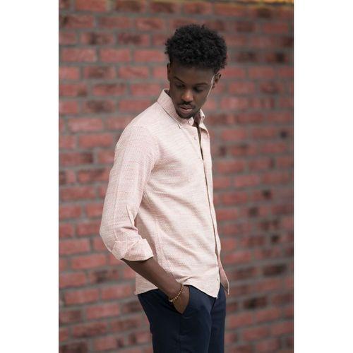 Slimfit Hasır Dokuma Yaka Düğmeli Slimfit Gömlek