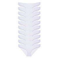 10 Adet Süper Eko Set Likralı Kadın Slip Külot Beyaz