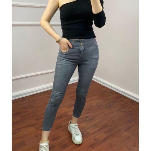 Yüksel Bel Likralı Kot Pantolon (Gri)