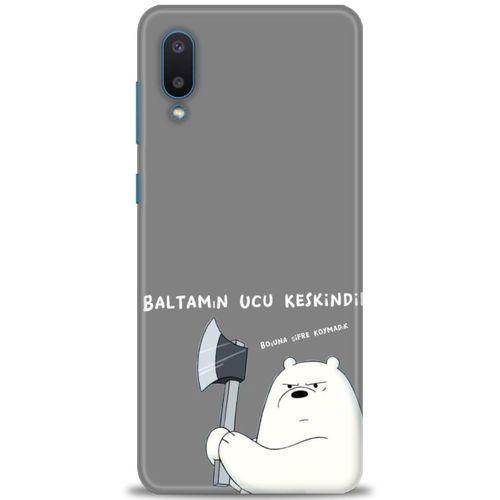 Samsung Galaxy A02 Kılıf HD Baskılı Kılıf - Baltamın Ucu Keskindir + Tam Ekran Koruyucu