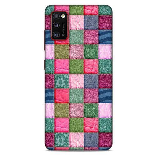 Samsung Galaxy A41 Kılıf Patchwork (35) Fit Design Kılıf Toz Pembe Lacivert
