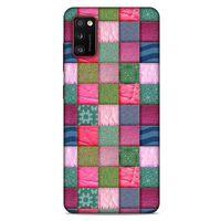 Samsung Galaxy A41 Kılıf Patchwork (35) Fit Design Kılıf Toz Pembe Lacivert