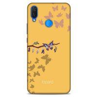 Huawei Psmart 2019 Kılıf Kelebek Etkisi (46) Core Armor Kılıf Yeşil Sarı