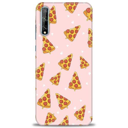 Huawei Y8P Kılıf HD Baskılı Kılıf - Pizza Dilimleri + Tam Ekran Koruyucu