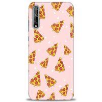 Huawei Y8P Kılıf HD Baskılı Kılıf - Pizza Dilimleri + Tam Ekran Koruyucu