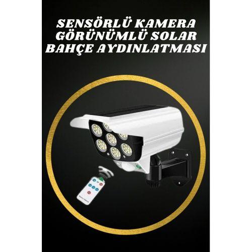 Solar Lamba Kamera Görünümlü Duvar Lambası Dönebilen Bahçe Aydınlatması