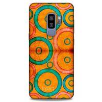 Samsung Galaxy S9 Plus Kılıf Pastel Renkler (39) Liquid Crystal Kılıf Turuncu Yeşil