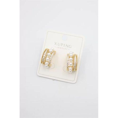 İncili Halka Küpe - Altın