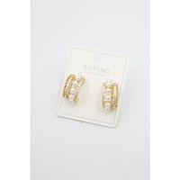 İncili Halka Küpe - Altın