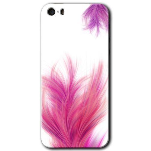 Potkal Hediye Fabrikası iPhone 5s Kılıf HD Desen Baskılı Arka Kapak - Pembe Tüy