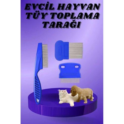 Kedi Köpek Tüy Bit Pire Toplayıcı Toplama Temizleme Tarağı Tarak Seti 4'lü Set