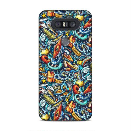 LG Q60 Kılıf Deniz Sporlari Doodle Arka Kapak Silikon Koruma Full Koruyucu