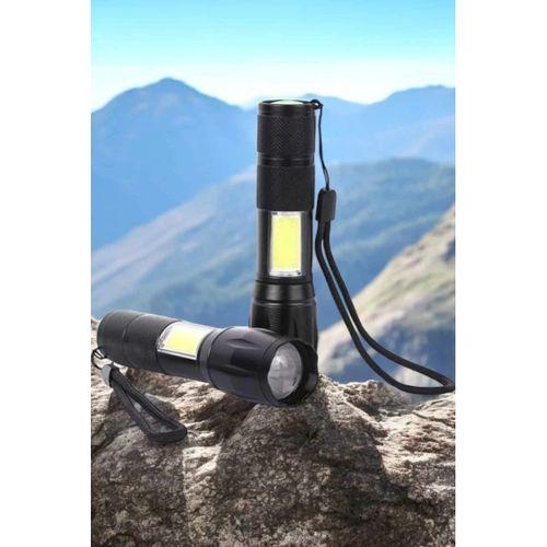 Şarjlı Metal Zoomlu El Feneri Işıldak Led Işık Taşınabilir El Lambası