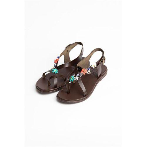 Bodrum Çapraz Detay Hakiki Deri Kadın Sandalet 4809 Kahve Khv