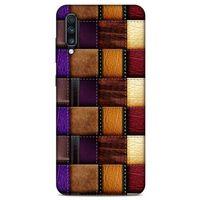 Samsung Galaxy A70 Kılıf Patchwork (13) Silikon Kap Mor Turuncu
