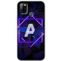 İnfinix Smart 5 Kılıf HD Desen Baskılı Arka Kapak - Dark Neon Yaprak A Harfi