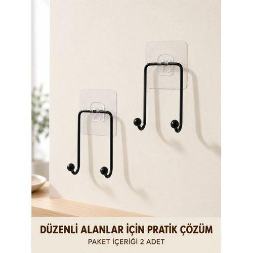2 Adet Yapışkanlı Duvar Askısı Pratik Çok Amaçlı Düzenleyici Askı