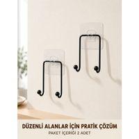 2 Adet Yapışkanlı Duvar Askısı Pratik Çok Amaçlı Düzenleyici Askı