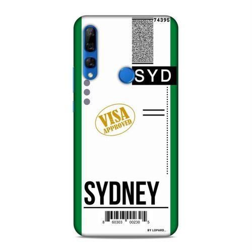 Huawei Y9 Prime 2019 Kılıf Uçak Bileti Sydney Arka Kapak Koruma Desenli Full Koruyucu