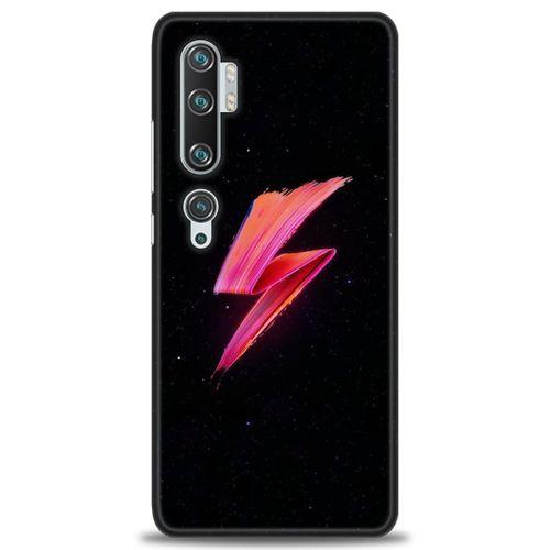 Xiaomi Mi Note 10 Pro Kılıf HD Baskılı Kılıf - Pembe Şimşek + Tam Ekran Koruyucu