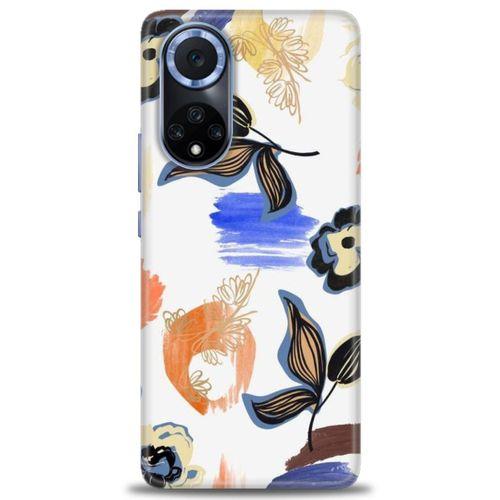 Huawei Nova 9 Kılıf HD Baskılı Kılıf - Mavi Yapraklar + Tam Ekran Koruyucu