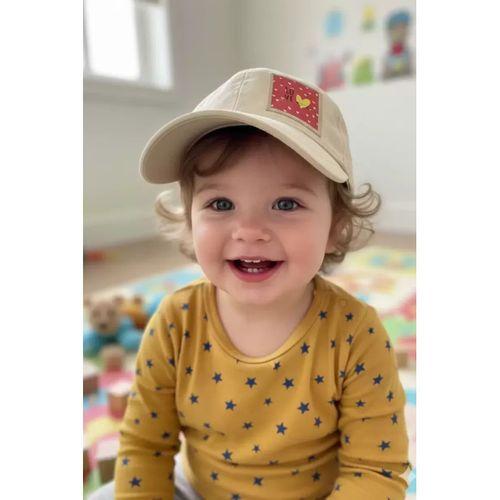 Yazlık Çocuk Şapkası Ayarlanabilir Arkası Cırtlı Çocuk Şapka 2-3 Yaş
