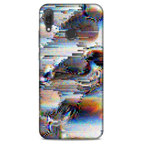 Lopard Huawei Y9 2019 Uyumlu Kılıf PiXel (21) Koruyucu Kapak Beyaz