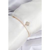 Yonca Model Zirkon Taşlı Gold Renk Asansörlü Su Yolu Bileklik