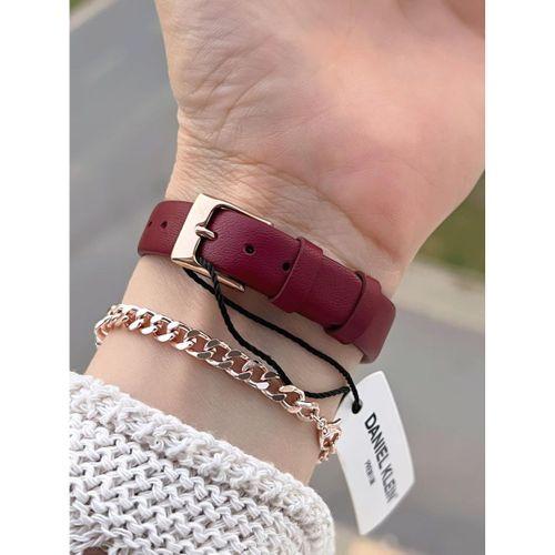 Daniel Klein Deri Kordonlu 2 Yıl Garantili 3 Atm Suya Dayanıklı Kadın Kol Saati+Bileklik BD.13939.6