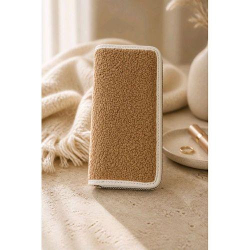 Monalisa Home Antrasit Peluş Tasarım Fermuarlı Cüzdan