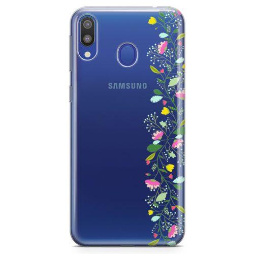 Samsung Galaxy M20 Kılıf Asma Çiçek Arka Kapak Koruma Desenli Full Koruyucu