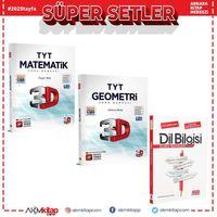 3D TYT Matematik ve Geometri ile AKM Dil Bilgisi Soru Bankası Seti 3 Kitap