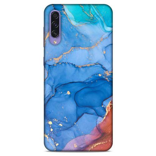 Samsung Galaxy A50s Uyumlu Kılıf Mavi Delisi (10) Full Koruma Kılıfı Mermer