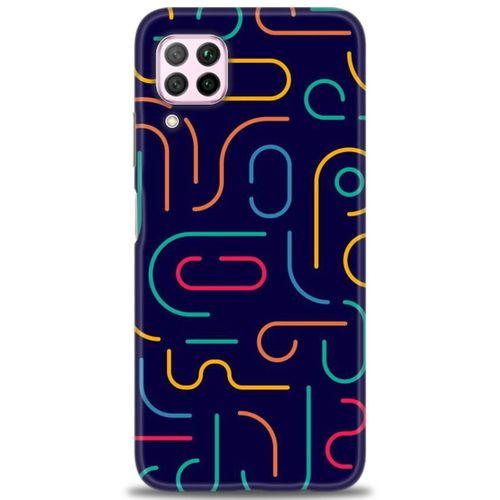 Huawei P40 Lite Kılıf HD Baskılı Kılıf - Renkli Çubuklar + Tam Ekran Koruyucu