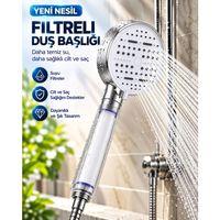 Çok Fonksiyonlu Filtreli Duş Başlığı 6 Farklı Sprey Modu Büyük Panel Beyaz