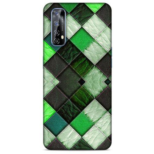 Huawei P Smart 2021 Kılıf Patchwork (17) Tasarım Kılıf Fıstık Yeşili