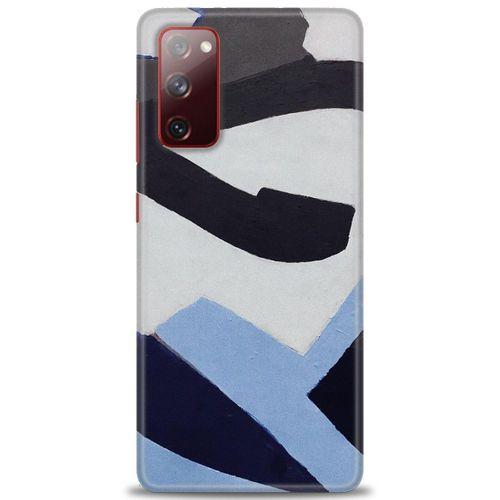 Samsung Galaxy S20 FE Kılıf HD Baskılı Kılıf - Gri Mavi + Tam Ekran Koruyucu