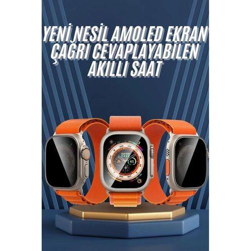 Ultra Max Kordon Kilitli Akıllı Saat Amoled Ekran Titreşimli Çağrı Cevaplayabilen